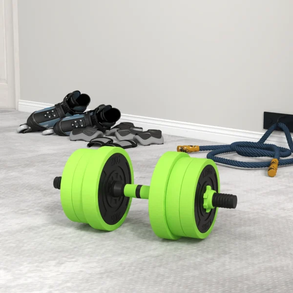 Sportnow 4 in 1 halterset 20 kg verstelbare dumbbell & barbell kettlebell push up handvatten professioneel krachttraining en gewichtheffen voor thuis fitness 10