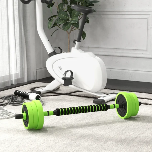 Sportnow 4 in 1 halterset 20 kg verstelbare dumbbell & barbell kettlebell push up handvatten professioneel krachttraining en gewichtheffen voor thuis fitness 2