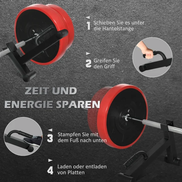 Sportnow barbell jack deadlift jack met antislip handvat, deadlift barbell lifter, barbell standaard voor het laden van barbell gewichten, gewichtheffen, krachttraining 5