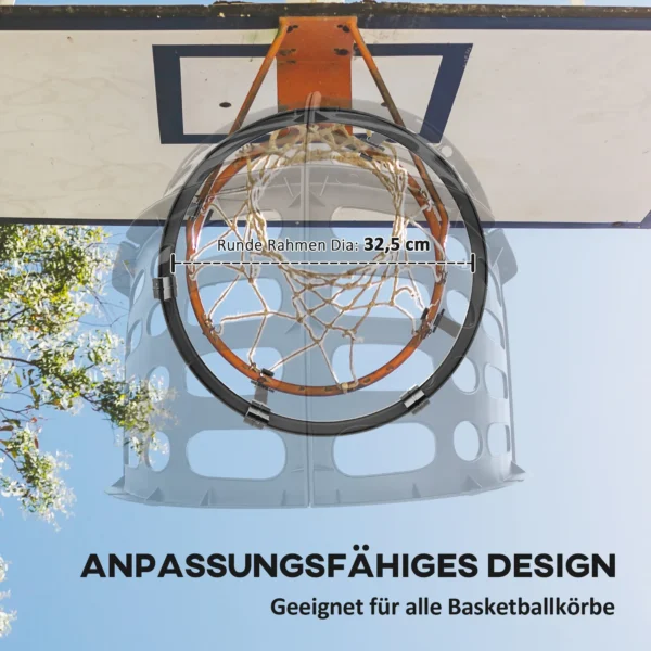 Sportnow basketbal rebounder, 360° draaibaar basketbal terugloopopzetstuk, basketbal terughalingssysteem voor basketbal schietoefeningen, met terugslag helling, indoor outdoor, zwart 5