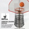 Sportnow basketbal rebounder, 360° draaibaar basketbal terugloopopzetstuk, basketbal terughalingssysteem voor basketbal schietoefeningen, met terugslag helling, indoor outdoor, zwart 6