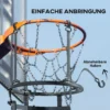 Sportnow basketbal rebounder, 360° draaibaar basketbal terugloopopzetstuk, basketbal terughalingssysteem voor basketbal schietoefeningen, met terugslag helling, indoor outdoor, zwart 8