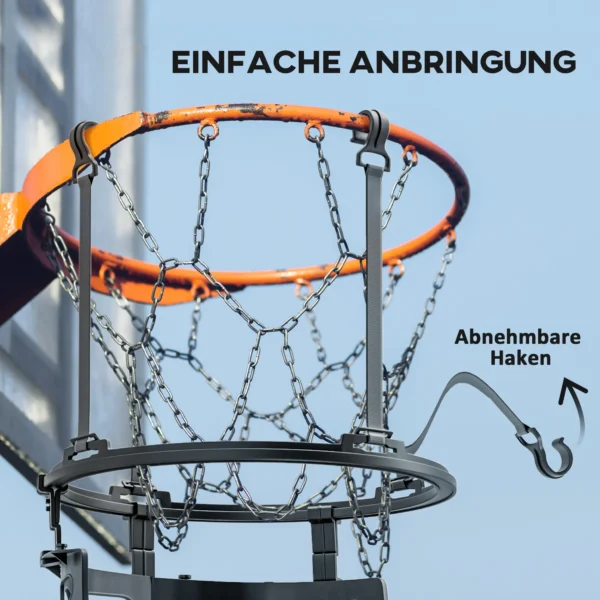 Sportnow basketbal rebounder, 360° draaibaar basketbal terugloopopzetstuk, basketbal terughalingssysteem voor basketbal schietoefeningen, met terugslag helling, indoor outdoor, zwart 8
