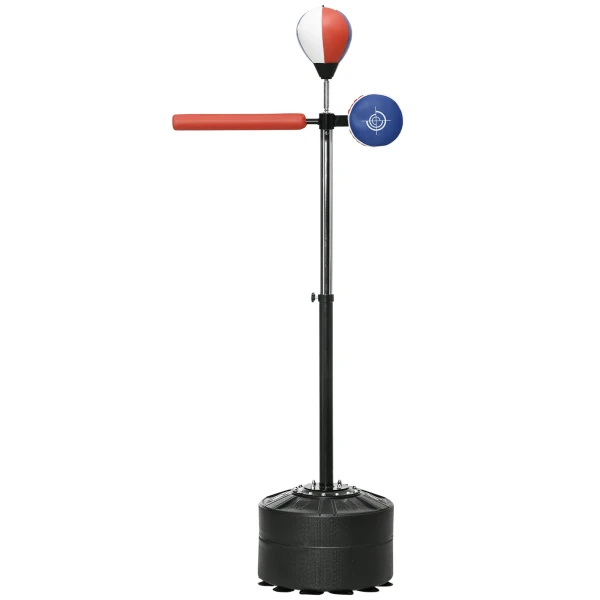 Sportnow bokszak met boksstandaard en stootbal, in hoogte verstelbaar 1,63 2,05 m, reflexstang met stootkussen, hdpe & kunstleer voor effectieve training 1