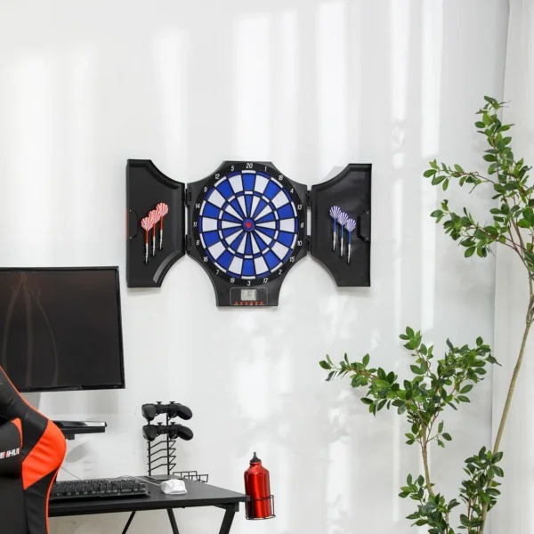 Sportnow elektronisch dartbord met 12 dartpijlen en reservepunten, dartautomaat met lcd scherm voor 8 spelers 2