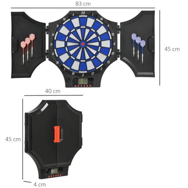 Sportnow elektronisch dartbord met 12 dartpijlen en reservepunten, dartautomaat met lcd scherm voor 8 spelers 4