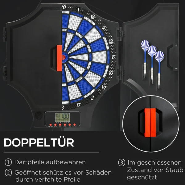 Sportnow elektronisch dartbord met 12 dartpijlen en reservepunten, dartautomaat met lcd scherm voor 8 spelers 7