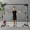 Sportnow kabeltrekkrachtstation voor thuis, stapelgewichten tot 50kg belasting per kant, kabeltrekstation met handvatten, vrijstaande kabeltoren kabeltrektoren voor oefeningen homegym 245 x 207 cm 2