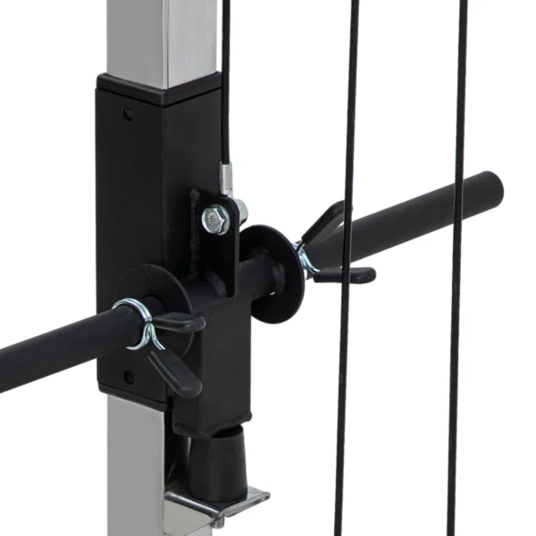 Sportnow kabeltrekkrachtstation voor thuis, stapelgewichten tot 50kg belasting per kant, kabeltrekstation met handvatten, vrijstaande kabeltoren kabeltrektoren voor oefeningen homegym 245 x 207 cm 8