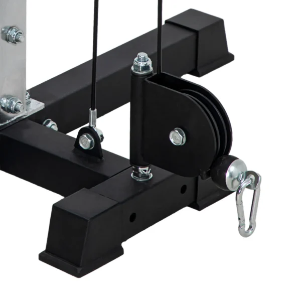 Sportnow kabeltrekkrachtstation voor thuis, stapelgewichten tot 50kg belasting per kant, kabeltrekstation met handvatten, vrijstaande kabeltoren kabeltrektoren voor oefeningen homegym 245 x 207 cm 9