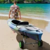 Sportnow kajakkar kano kar verstelbare bootkar surfkar met spanband transportkar voor kano groen zwart voor eenvoudig transporteren 2