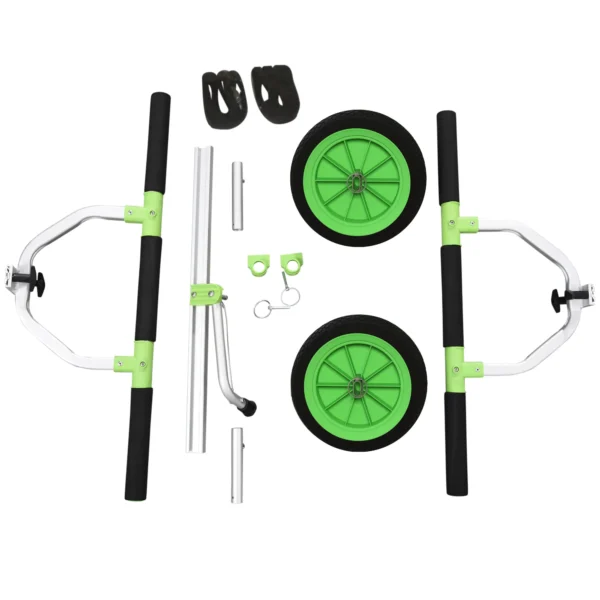 Sportnow kajakkar kano kar verstelbare bootkar surfkar met spanband transportkar voor kano groen zwart voor eenvoudig transporteren 9