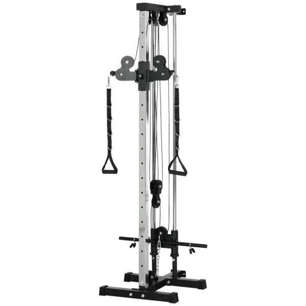 Sportnow krachtstation in hoogte verstelbaar 25 165 cm met dual pulley systemen adapters multifunctioneel trainingsapparaat max. 120 kg, voor thuis training 62 x 60 x 200 cm zwart 1