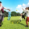 Sportnow roundnet set spieleset met spelnet 3 ballen draagtas ballpomp spikeball set voor tuin strand park binnen 2