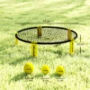 Sportnow roundnet set spieleset met spelnet 3 ballen draagtas ballpomp spikeball set voor tuin strand park binnen 4
