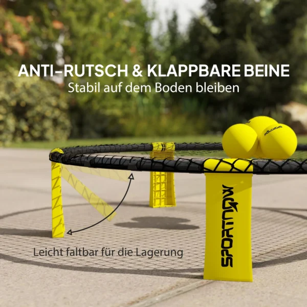 Sportnow roundnet set spieleset met spelnet 3 ballen draagtas ballpomp spikeball set voor tuin strand park binnen 5
