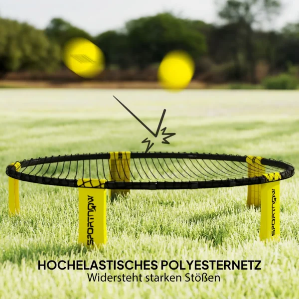 Sportnow roundnet set spieleset met spelnet 3 ballen draagtas ballpomp spikeball set voor tuin strand park binnen 6