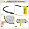 Sportnow roundnet set spieleset met spelnet 3 ballen draagtas ballpomp spikeball set voor tuin strand park binnen 7