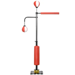 Sportnow staande bokszak 140 205cm in hoogte verstelbaar met 2 speedballen reflexstang zuignap basis voor volwassenen 1