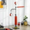 Sportnow staande bokszak 140 205cm in hoogte verstelbaar met 2 speedballen reflexstang zuignap basis voor volwassenen 2