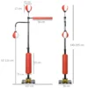 Sportnow staande bokszak 140 205cm in hoogte verstelbaar met 2 speedballen reflexstang zuignap basis voor volwassenen 4