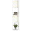 Staande lamp, staande lamp met 2 vakken, e27 fitting, roosterpatroon staande lamp met voetschakelaar en trekkoord, voor woonkamer, wit, excl. gloeilamp 1