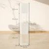 Staande lamp, staande lamp met 2 vakken, e27 fitting, roosterpatroon staande lamp met voetschakelaar en trekkoord, voor woonkamer, wit, excl. gloeilamp 4