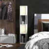 Staande lamp, staande lamp met 2 vakken, e27 fitting, roosterpatroon staande lamp met voetschakelaar en trekkoord, voor woonkamer, wit, excl. gloeilamp 8