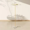Staande led lamp voor woonkamer, dimbare staande lamp met 3 lichtkleuren, voetschakelaar, staande lamp met metalen standaard, acryl lampenkap voor slaapkamer, kantoor goud 4
