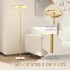Staande led lamp voor woonkamer, dimbare staande lamp met 3 lichtkleuren, voetschakelaar, staande lamp met metalen standaard, acryl lampenkap voor slaapkamer, kantoor goud 6