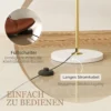 Staande led lamp voor woonkamer, dimbare staande lamp met 3 lichtkleuren, voetschakelaar, staande lamp met metalen standaard, acryl lampenkap voor slaapkamer, kantoor goud 7