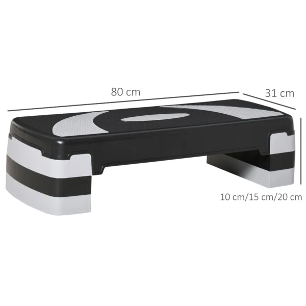 Stepbord aerobic stepper hoogte verstelbaar 10/15/20 cm fitness thuis trainer tot 150 kg 80x31 cm 4