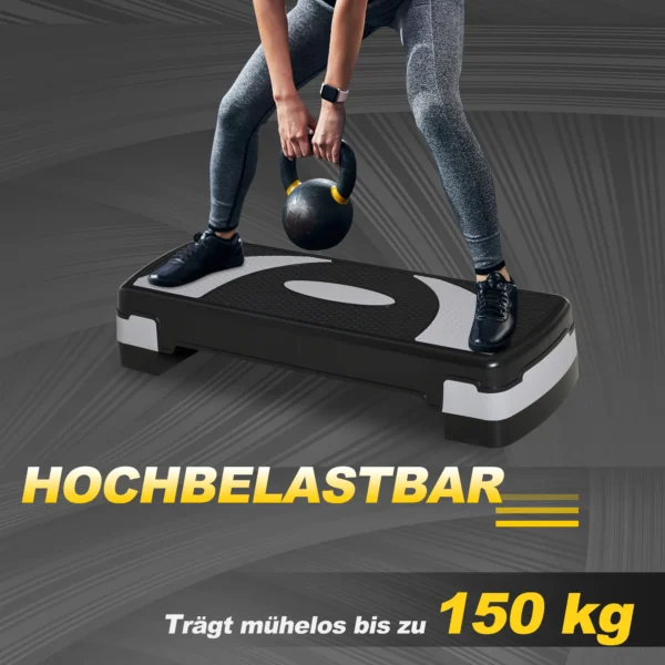Stepbord aerobic stepper hoogte verstelbaar 10/15/20 cm fitness thuis trainer tot 150 kg 80x31 cm 7