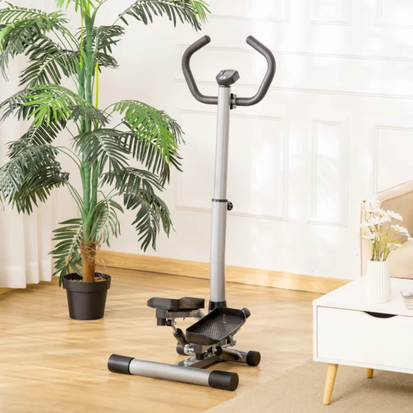 Stepper thuis trainer fitnessapparaat met handvat voor been en biltraining, lcd scherm, verstelbare snelheid 2