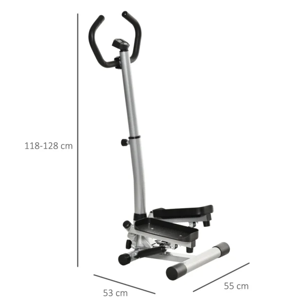 Stepper thuis trainer fitnessapparaat met handvat voor been en biltraining, lcd scherm, verstelbare snelheid 4