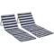 Strandmat set van 2, opvouwbaar, verstelbaar met draagtas en tijdschriftzak, staal en oxford stof in blauw en wit 1