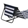 Strandmat set van 2, opvouwbaar, verstelbaar met draagtas en tijdschriftzak, staal en oxford stof in blauw en wit 10