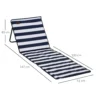 Strandmat set van 2, opvouwbaar, verstelbaar met draagtas en tijdschriftzak, staal en oxford stof in blauw en wit 4