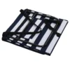 Strandmat set van 2, opvouwbaar, verstelbaar met draagtas en tijdschriftzak, staal en oxford stof in blauw en wit 8