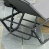 Strandstoel 5 traps alu tuinstoel relaxstoel texteline grijs zwart 163x58,5x91cm voor tuin & terras 10