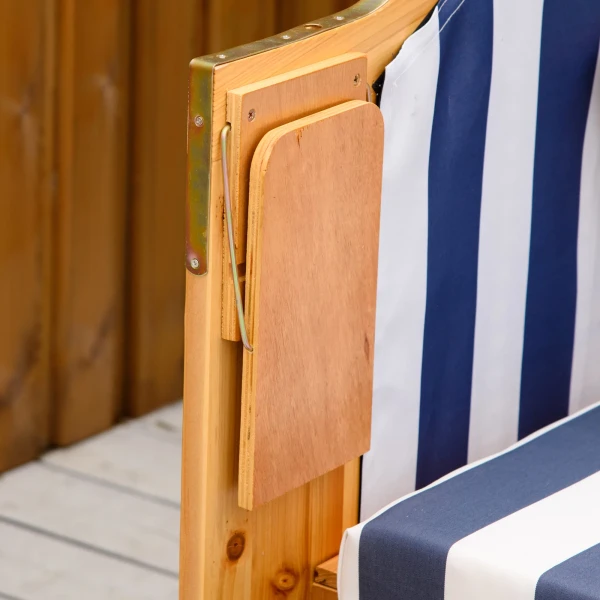 Strandstoel, 5 traps, dubbele zonneligstoel met dak, dubbele ligstoel met drankhouders, chaise longue, pe rattan, 118 x 79 x 160 cm 10