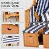 Strandstoel, 5 traps, dubbele zonneligstoel met dak, dubbele ligstoel met drankhouders, chaise longue, pe rattan, 118 x 79 x 160 cm 8