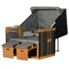 Strandstoel volledige ligstoel tuinligstoel met drankhouders van pe rattan, lichtgrijs, 118x79x160cm, ideaal voor tuin & terras 1