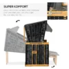 Strandstoel volledige ligstoel tuinligstoel met drankhouders van pe rattan, lichtgrijs, 118x79x160cm, ideaal voor tuin & terras 5