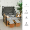 Strandstoel volledige ligstoel tuinligstoel met drankhouders van pe rattan, lichtgrijs, 118x79x160cm, ideaal voor tuin & terras 8