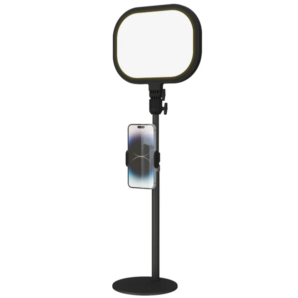 Tafellamp met telefoonhouder, 5 kleurmodi & 10 helderheidsniveaus nachtlamp met geheugenfunctie voor woonkamer, slaapkamer metaal, zwart 1