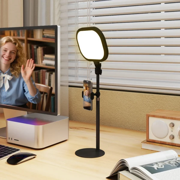 Tafellamp met telefoonhouder, 5 kleurmodi & 10 helderheidsniveaus nachtlamp met geheugenfunctie voor woonkamer, slaapkamer metaal, zwart 2