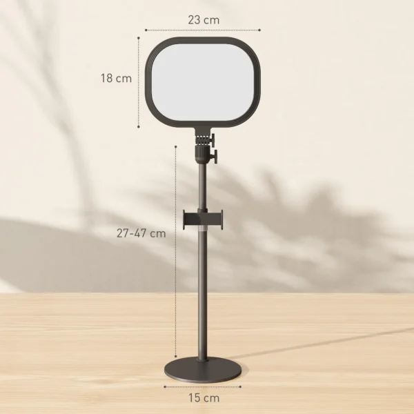Tafellamp met telefoonhouder, 5 kleurmodi & 10 helderheidsniveaus nachtlamp met geheugenfunctie voor woonkamer, slaapkamer metaal, zwart 4