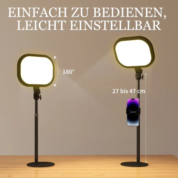 Tafellamp met telefoonhouder, 5 kleurmodi & 10 helderheidsniveaus nachtlamp met geheugenfunctie voor woonkamer, slaapkamer metaal, zwart 8