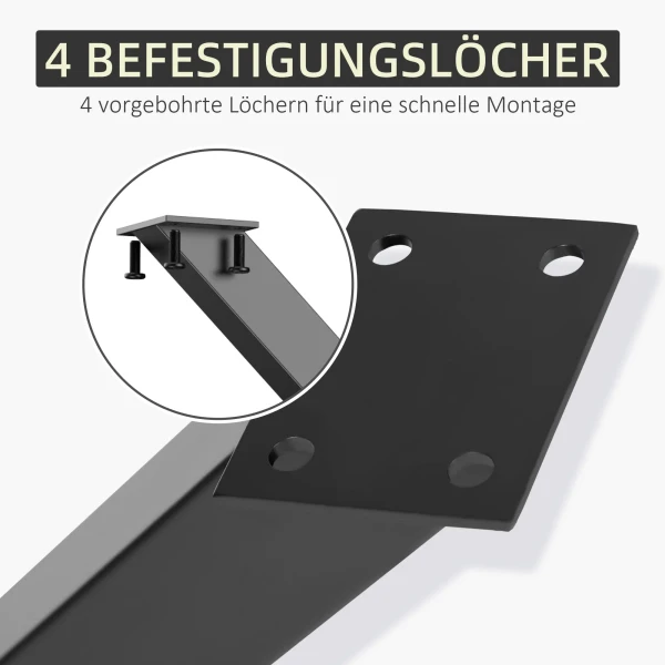 Tafelpoten 2 stuks x vorm van staal voor eettafel bureau salontafel zwart 72cm stabiel en modern 5